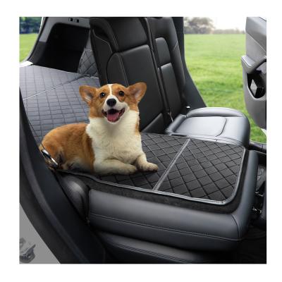 China Anti Skidding Split Design Full Surrounded Design Car To Prevent Stain Black Seat Pet Mat For Tesla Model Y for sale