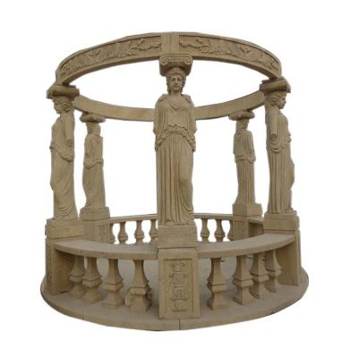 China Farm thundering figure statue stone outdoor gazebo for sale