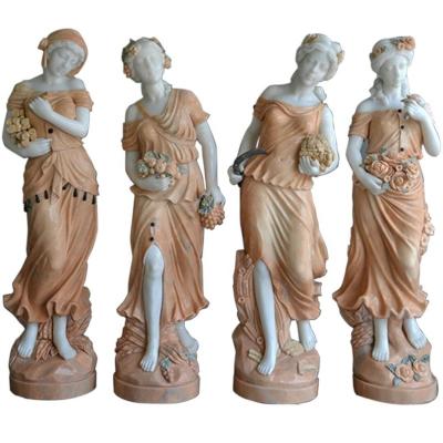 China Western decorative garden four seasons female figures marble stone sculpture for sale