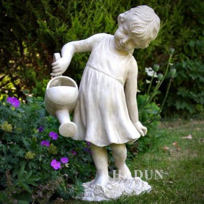 China Large Modern Marble Stone Garden Child And Woman Statues for sale