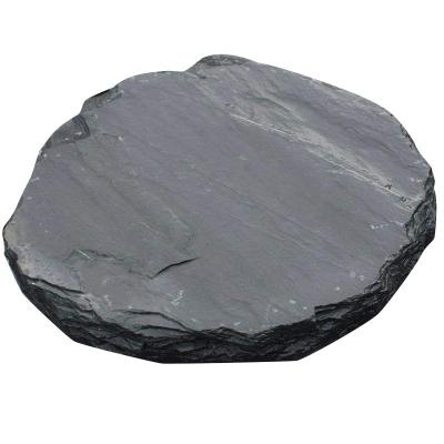 China Eco - Friendly Black Slate Cheap Garden Round Round Pave Foot Stepping Stone for sale