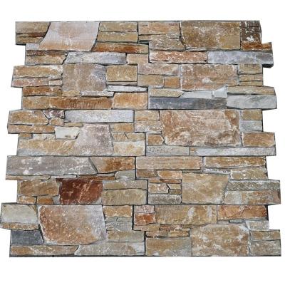 China Eco - Friendly Natural Beige Slate Stacked Cement Based Stone Veneer for sale