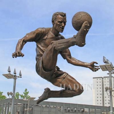 China Europe Outdoor Famous Footballers Garden Football Bronze Sculpture Art Decoration Brass Memorial Statue for sale