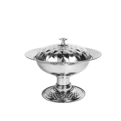 China Large 30cm 35cm Serving Tray With Stand Biryani Plate Home Round 40cm Food Restaunant Wholesale Sustainable Stainless Steel With Lid for sale