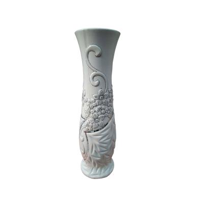 China CLASSIC White Round 60cm Resin Ceramic Home Decorationl Flower Floor Vase 60x15cm for sale