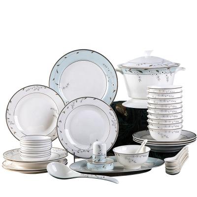 China Sustainable Kitchen 16 28 Dinnerware Sets 56pcs Ceramic Wholesale Dinnerware Dishes Sets for sale