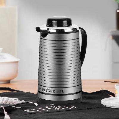 China PORTABLE Stainless Steel 1L-1.9L Black Water Coffee Keep Hot Cold Bottle Jug Pump Vacuum Insulated Thermos Flask Coffee Pot for sale