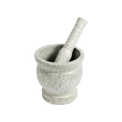 China Wholesale Viable Gray Marble Spice and Garlic Mortar Plastic Pestles 11cm for sale