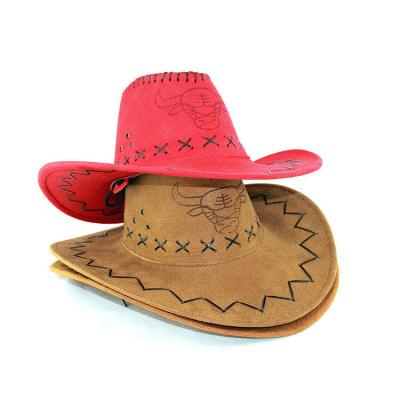 China Wholesale Cowboy Fashion Faux Suede Hat Leather Suedette Wide Brim Mexico Sombreros Large Travel Cowboy Cowgirl Hat Party Hat for sale