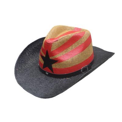 China Fashion Customize Men's Straw Hat American Western Texas Cowboy Hat Shapable Wide Brim Panama Hat Mexico Paper Sombreros for sale