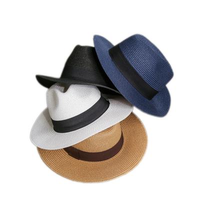 China Fashion Men's Wide Brim Sun Hat Mexico Sombreros Paper Cowboy Panama Hat Summer Beach Sun Shapable for sale