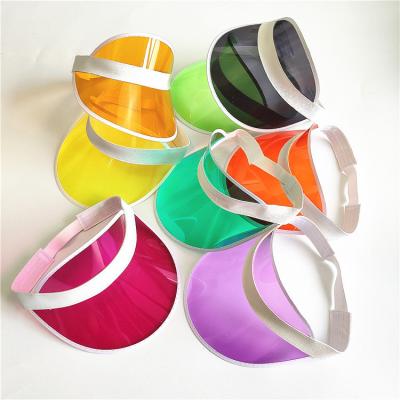 China Custom Logo PVC Sun Visor Hat Beach Sun Visor Hat Plastic Promotion Summer UV Protection Top Air Advertising Tuorist Team Cap for sale