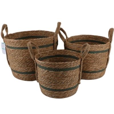 China Clothing Factory Price Laundry Plastic Bag Dirty Cloth Basket Hand - Woven Storage Baskets for sale