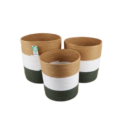 China Manufacturer Wholesale Finely Processed Durable Rope Storage Paper Basket for sale