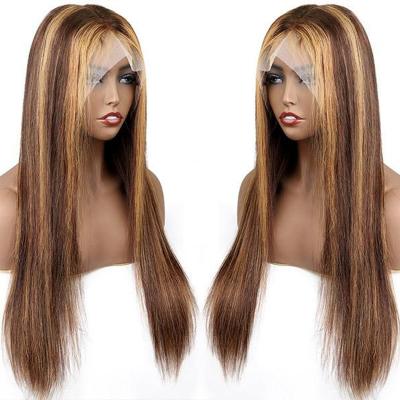 China Soft/Easy Wear 13x6 Hd Lace Front Wigs For Peruvian Lace Front Bone Straight 13x6 Human Hair Wigs P4/27 Color Women Hair for sale