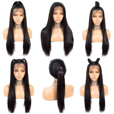 China Soft/Easy to Wear Wholesale Raw Drawn Virgin 13x6 Hd Swiss Lace Wig Headband Double Cuticle Aligned Brazilian Lace Front Wig Human Hair Wig for sale