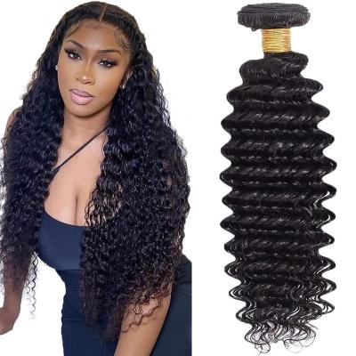 China 40 Inch Deep Wave Hair Bundles Virgin Hair Extension Regular Deep Wave Hair Bundles for sale