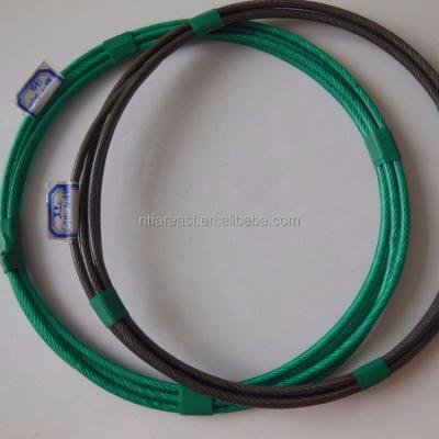 China Colored Rope PVC Galvanized 7x7 Or 6x7+FC-6mm Steel Wire Rope Cable For Lifting for sale