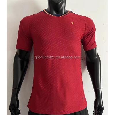 China Quick-drying hot sale 2022 spain football wear world cup football shirt player version high quality soccer jersey for sale