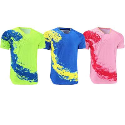 China Wholesale Custom Sublimation Comfortable Quick Dry Breathable Printing Quick Dry Men's Tennis Wear Badminton Apparel Tops Table Tennis T Shirts for sale