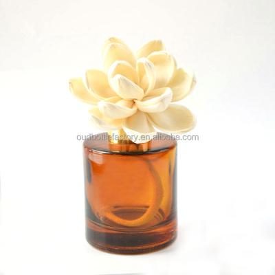 China 50ml Cosmetic Empty 100ml 150ml Round Reed Diffuser Fragrance Glass Bottle Clear Amber for sale