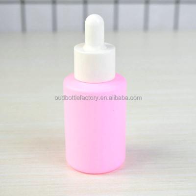 China Eco-Friendly Recyclable Cosmetic Bottles Iridescent Cosmetic Bottle Wheat Straw Matte Pink Essential Oil Glass Bottle Custom Skin Care Dropper 30ml for sale