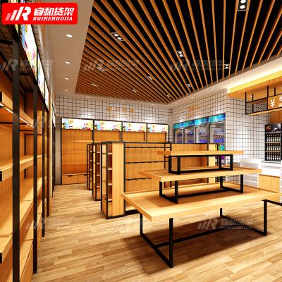 China Wholesale Double Sided Heavy Duty Metallic Color Wooden Shop Supplies Supermarket Shelves for sale