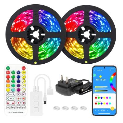 China Flexible Roll SMD 5050 60LEDs RGBW 5M LED Office IP20 12V Strip Light Kit With APP Remote Switch 2 Control for sale