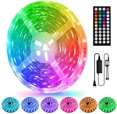 China Desktop Color Changing LED Strip Lights 50 Ft With Outdoor 44Key IR And DC24V Power Supply, 5050 Flexible RGB LED Strip Lights For Room for sale