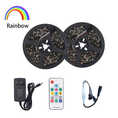 China Sports LED Stadiums 5V 10 Strap WS2812B RGB IC 2812 Dreamcolor Dimmer Meter 5050 LED Strip Lights With Power Supply for sale