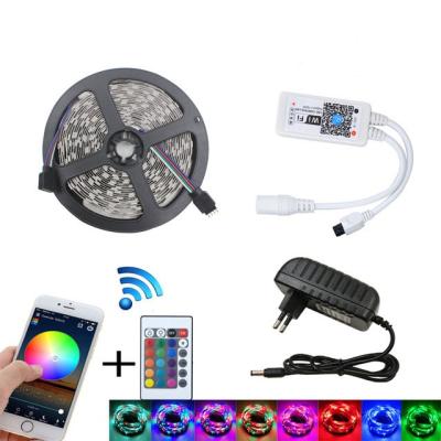 China Modern Smart WIFI Alexa Color Changing Rope Light SMD 2835 Flexible RGB Strip DC12V RGB Ribbon 5M LED Diode and WIFI Controller for sale