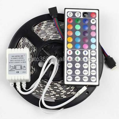 China Office 5050 RGB LED Strip Non Waterproof 5M 300 LED Strip Luminaria Luz 12V Home Car Ribbon+44 RGB Head Controller for sale