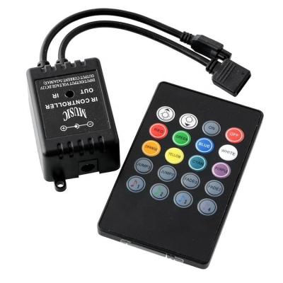 China Plastic Music Sound Activated Controller RGB LED 20 Key Remote Control Light Strip for sale