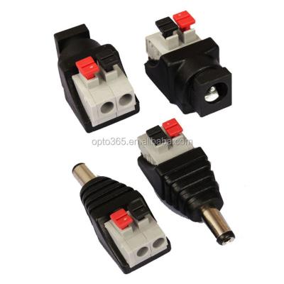 China LED Press stype Male Female Adapter 5.5mm x 2.1mm Compact DC Barrel Plug Power Supply to LED Strip Light for sale