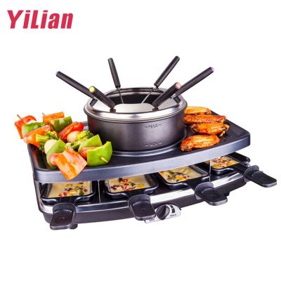 China Multifunctional Hotel Luxury Table Top BBQ Raclette Grill Sheet Electric Cooker-Malaysia Vegetable Meat Melts Cheese with Hot Pot for sale