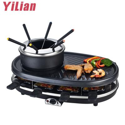 China Easily Assembled 220v 1500w Restaurant BBQ Fish Grill Commercial Electric Korean Tabletop Raclette Hot Pot Grill for sale