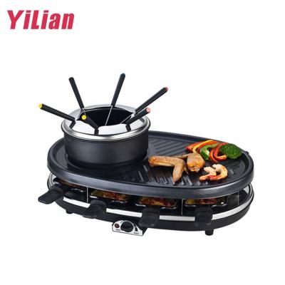 China Easily Assembled Outdoor BBQ Grill Kitchen 2 In 1 Robata Shabu Steamer And Multi Grill Pot With Raclette Wok for sale