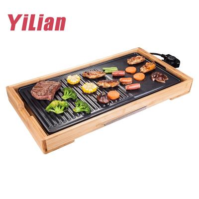 China Hotel Luxury Korean Reversible Griddle for Fried Beef Ssquid Stovetop Cast Iron Electric Plancha BBQ Grill Pan for sale