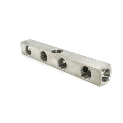 China General Stainless Steel Valve Gas Distribution Manifold 2-4 Station G3/4-14 Thread for sale