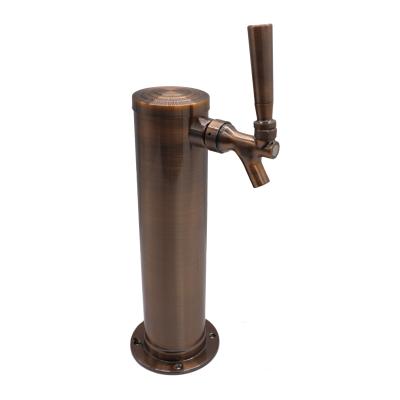 China Stocked Beverage Home Brew 1 Hole Beer Tap Bronze Plated Draft Beer Tower for sale