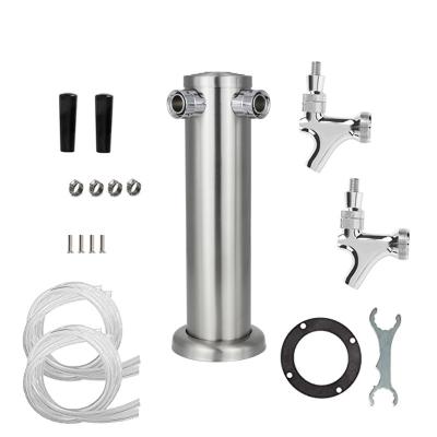 China Stocked Beer Cooler Use Draft Beer Tower Stainless Steel Suitable For Beer Tap Home Party Polishing NC 2 Holes Stocked 100pcs; ZHE GW for sale