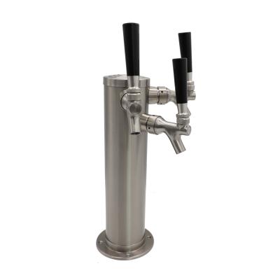 China 2 Holes 3 Holes Beer Faucet Stainless Steel Beer Tower With Stainless Steel Legs for sale