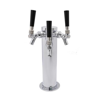 China 2 Holes Bar Accessories 3 Holes Beer Tap Stainless Steel Beer Tower With Leg for sale