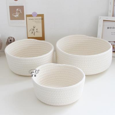 China Eco-Friendly Bag Cat Dog Toy Basket Cotton Rope Basket Storage Room Storage Box Home Storage Makeup Bag for sale