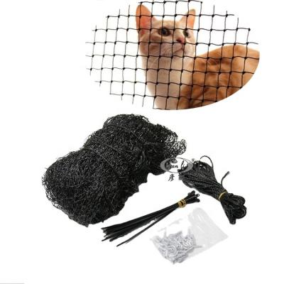 China Durable 3m*6m PE+steel wire balcony safety net for cat safety net cat windows net with rope,cable tier,hooks,instruction for sale