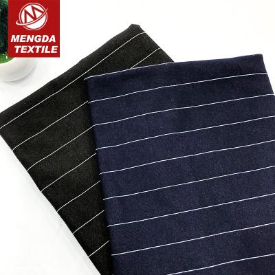 China 260g Stripe Knitted Denim Fabric 3cm Canton Colored Pique Cotton Stripe Fabric For Pants for sale