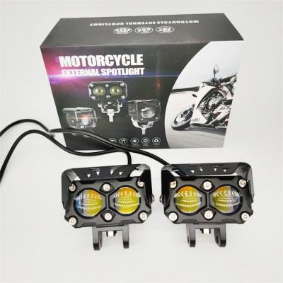 China Dual Color 50W LED Lights Mini Spot Driving Lights For Motorcycle SUV UTV External Auxiliary Spotlight Lighting System for sale