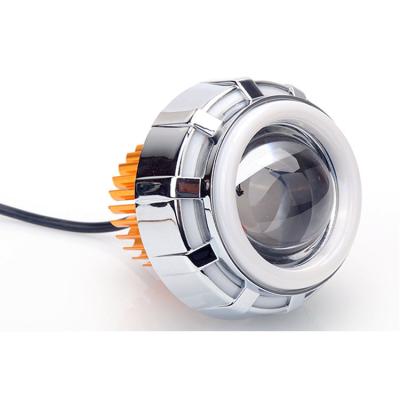 China Hot Selling Mini Motorcycle Aluminum Headlight Kit 10W Led Angel Eyes Dual Bi-xenon Projector Lens for sale