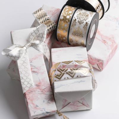 China Custom Print High Tenacity Gift Ribbon With Logo For Christmas Ribbon Christmas Gift Wrapping for sale