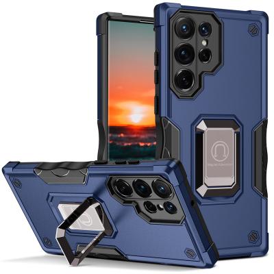 China Military Grade Drop Test Bracket Shockproof Protective Phone Case With Ring Magnetic Phone Case For Samsung S22 Ultra S22 S22PLUS for sale